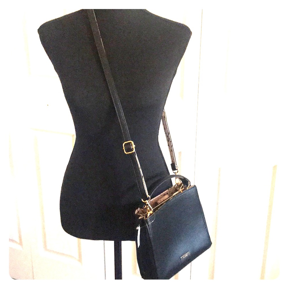 Aldo Black and faux animal print bag
